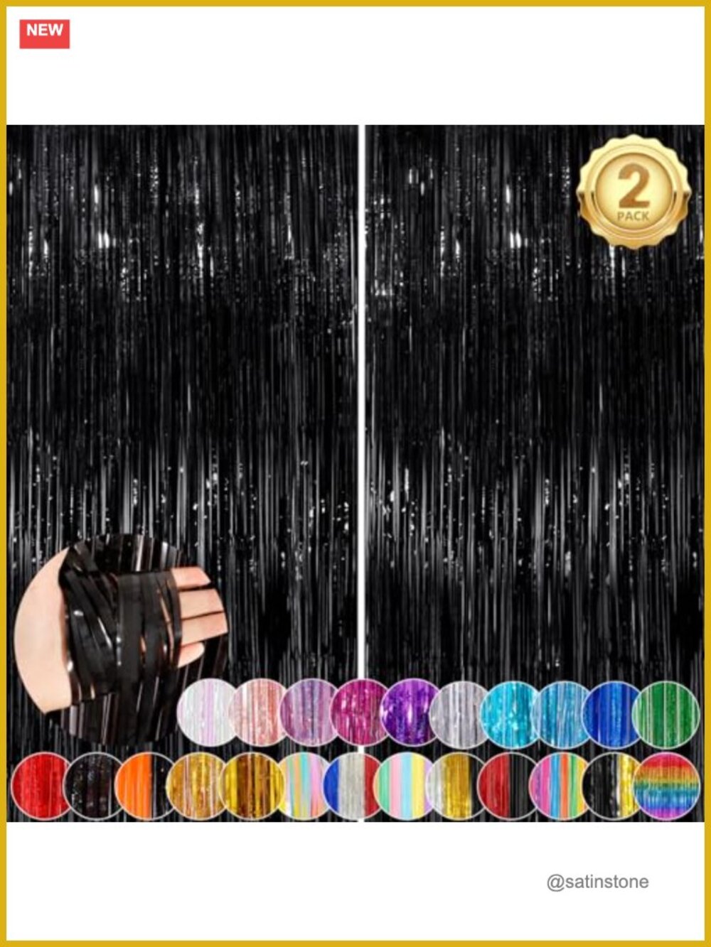Metallic Foil Fringe Curtain Party Streamers Backdrop Photo Booth Decor 2 Pack